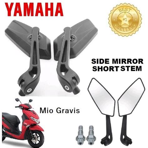 YAMAHA Mio Gravis Motorcycle Side Mirror Short Stem Color Black