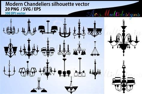 Chandeliers Silhouette Bundle Graphic By Arcs Multidesigns Creative