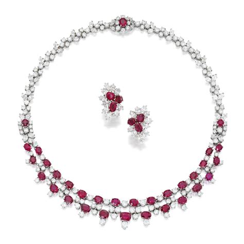 Harry Winston | Ruby and Diamond Necklace and Pair of Earclips ...