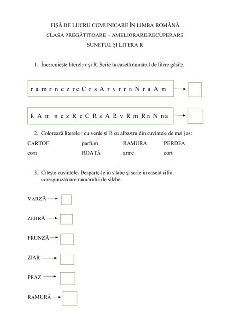 Academiaabc Red Diferen Iat Fi De Lucru Sunetul I Litera R