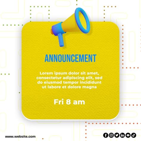 Premium Psd Social Media Important Announcement Post