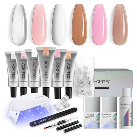 Aokitec 6 Farben Poly Extension Nagelgel Starter Set UV Nagellack Mit