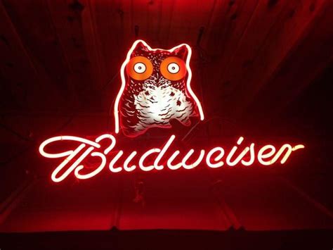 Budweiser Hooter Owl Neon Sign Real Neon Light – DIY Neon Signs ...