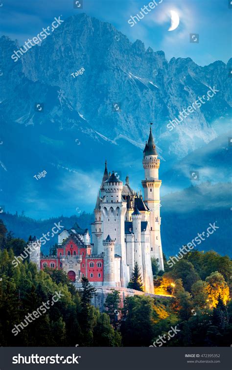 545 Neuschwanstein Castle At Night Images Stock Photos 3d Objects