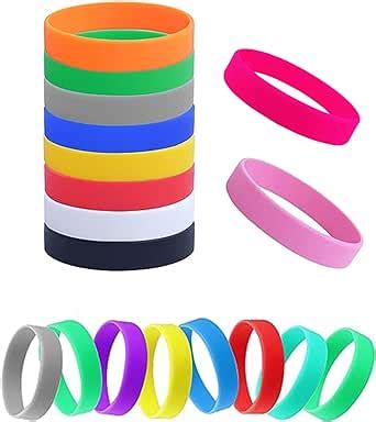 EnixwH 20 Pezzi Braccialetti Silicone Braccialetti Gomma Braccialetti