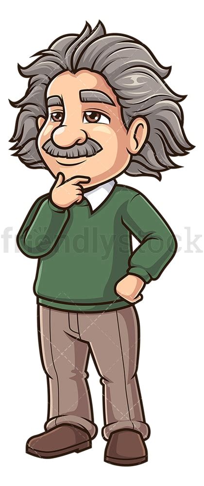 Albert Einstein Thinking Cartoon Clipart Vector Friendlystock Lupon