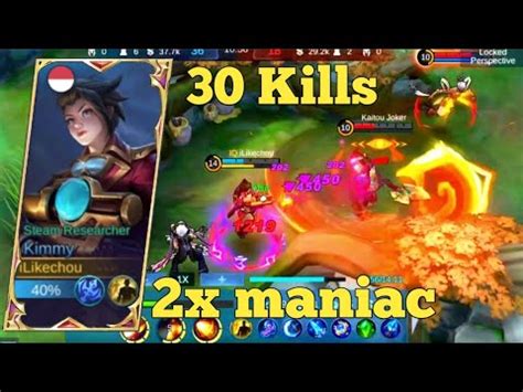 Kimmy 30 Kills 2x Maniac One Shot Build Top Global Kimmy Mobile