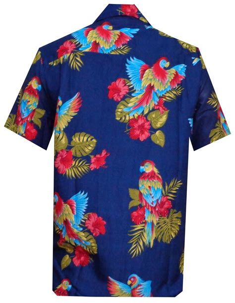 Hawaiian Shirt Mens Parrot Toucan Print Beach Aloha Party Holiday Camp