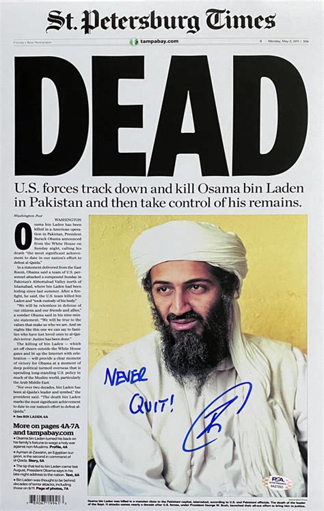 U S Navy Seal Robert Oneill Signed Osama Bin Laden Newspaper Etsy