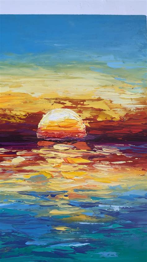 Ocean sunset oil painting – Artofit