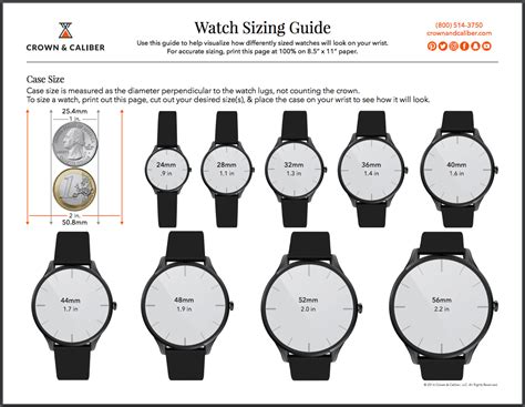 Watch Size Chart Watch Band Dial Bezel Size Guide Crown And Caliber