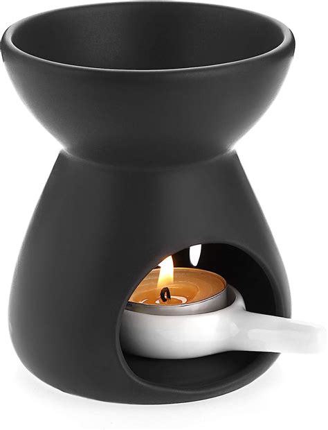 Bstkey Ceramic Oil Burner Aroma Diffuser Decorative Wax Melt Burner With Little Candle Spoon