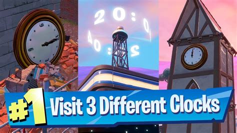 Visit Different Clocks Check Description Fortnite Season 9 Week 8