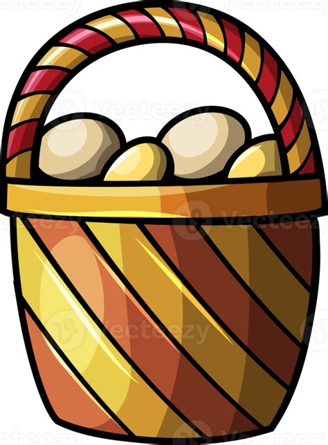 Easter Eggs Basket Cartoon Funny Illustration 37383915 Png