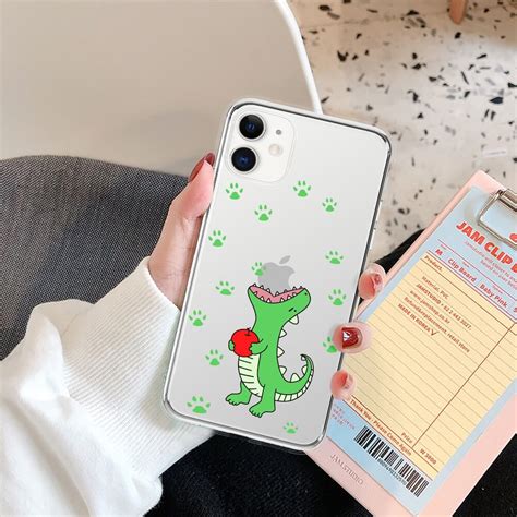 Dinosaur Eating Apple Phone Case For IPhone 14 13 12 Pro Max