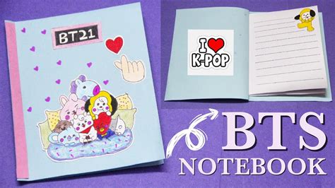 How to make BTS notebook/DIY BT21 Diary #diy #papercraft #btsarmy # ...