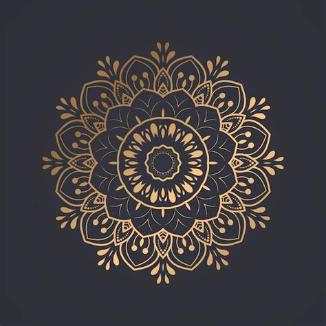 Fondo de mandala de lujo con decoración dorada Vector Premium