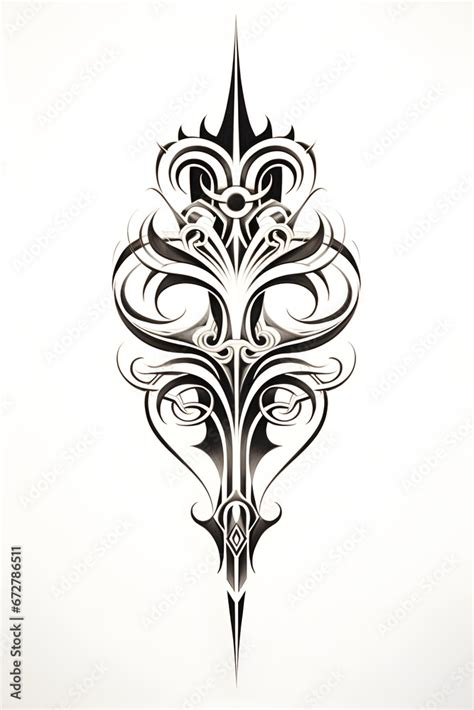 black and white tribal tatto in a set design Stock Illustration | Adobe Stock