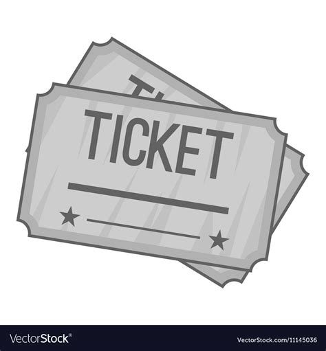 Ticket Icon Gray Monochrome Style Royalty Free Vector Image