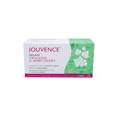 JOUVENCE Circulation Et Jambes Legeres 60 GELULES Pharmacie Fernandes