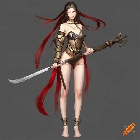 Fantasy Warrior Woman With Long Hair And A Sword