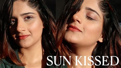 🌞sun Kissed 🌞glowing Makeup Tutorial For Dusky Skin 💁🏻‍♀️😘 Youtube