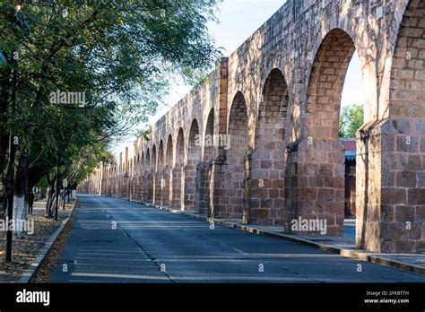 Aqueduct In Morelia Unesco World Heritage Site Michoacan Mexico