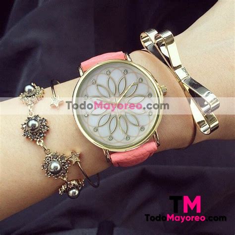 Reloj Extensible Piel Sintetica Rosa R927 TodoMayoreo