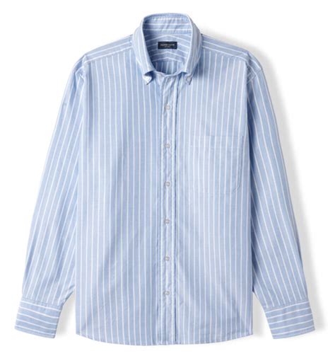 Blue Wide Stripe Oxford Cloth Shirts By Proper Cloth