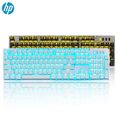 Teclado Mec Nico Hp Gk Dispositivo Con Cable Eje Azul Negro Rojo