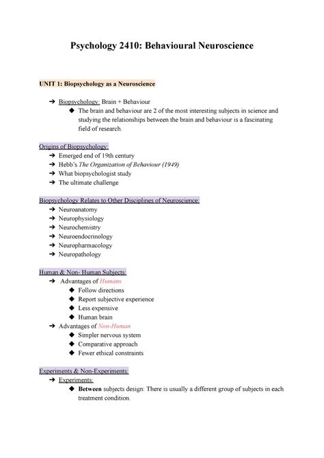 Psych Developmental Psychology Final Exam Neuro Notes