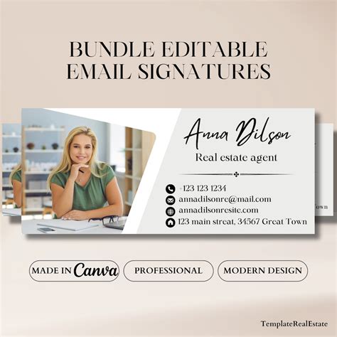 Email Signature Gmail Email Template Real Estate Agent Email Etsy