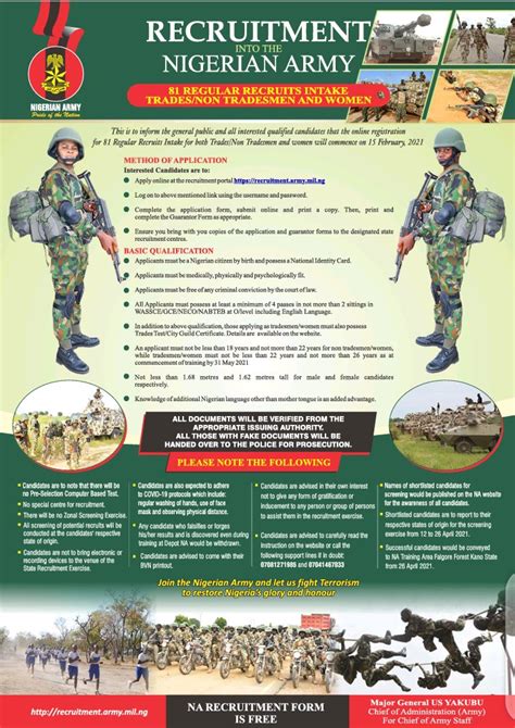 Nigerian Army Recruitment 2023 2024 Application Portal 84 RRI