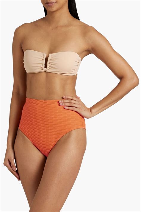 SOLID STRIPED Jacquard High Rise Bikini Briefs THE OUTNET