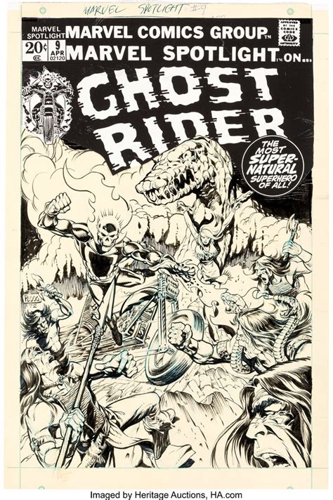 Mike Ploog Marvel Spotlight 9 Cover Ghost Rider Original Art Lot 91055 Heritage Auctions