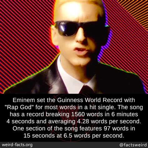 Weird Facts — Eminem Set The Guinness World Record With “rap