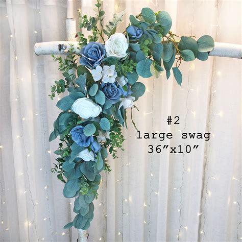 Dusty Blue Wedding Arch Flowers Wedding Backdrop Flower Etsy