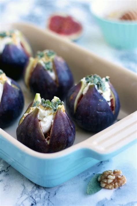 Baked Figs With Goat Cheese Happy Kitchen Rocks