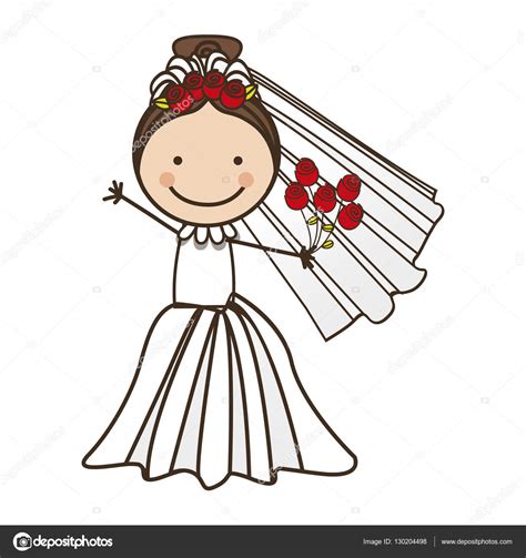 Bride cartoon icon image Stock Vector by ©grgroupstock 130204498