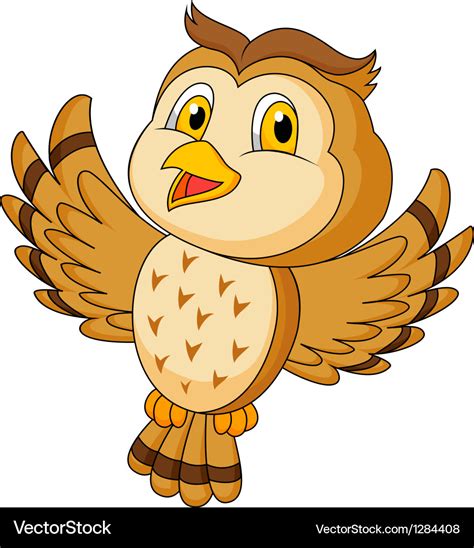 Cute Owl Cartoon Flying Royalty Free Vector Image