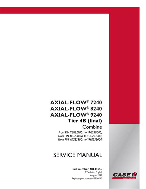 Case Ih Axial Flow 8240 Tier 4 B Final Combine Service Repair Manual