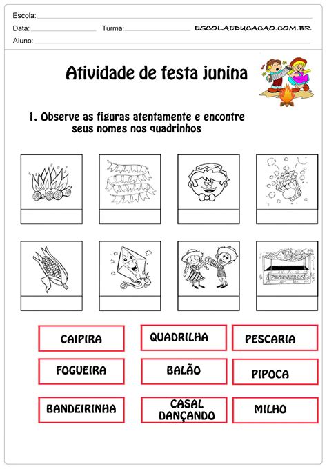 Atividades De Festa Junina Para Ano Observe E Responda Ler E Hot Sex