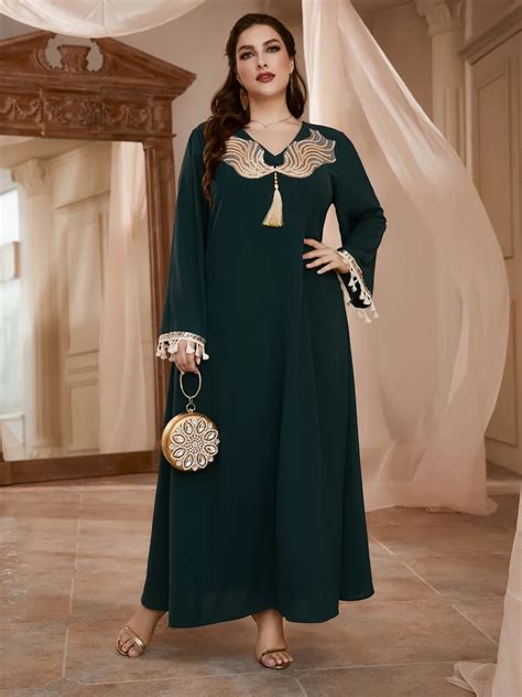 Toleen Women Plus Size Large Elegant Maxi Dresses 2022 Ladies Long Sleeve Abaya Oversized Muslim