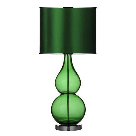 Emerald Glasses Home Table Lamps Premier Housewares Emerald Glass Helix Table Lamp Table