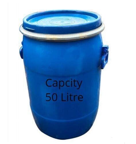 Blue Cylindrical Litre Plastic Open Top Drum For Chemical Storage