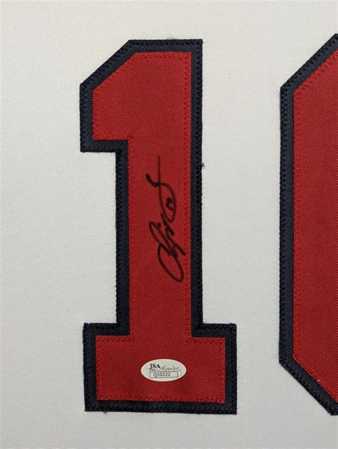 Framed Atlanta Braves Chipper Jones Autographed Signed Jersey Jsa Coa