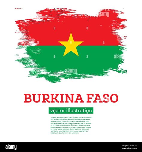 Burkina Faso Flag With Brush Strokes Vector Illustration Independence