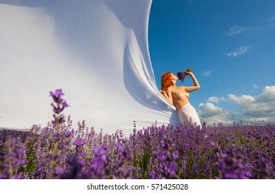 Beautiful Naked Girl On Lavender Field Stock Photo Shutterstock