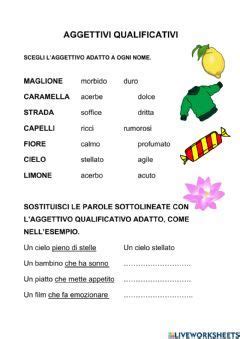 Scegli L Aggettivo Adeguato Language Italian Grade Level Primary