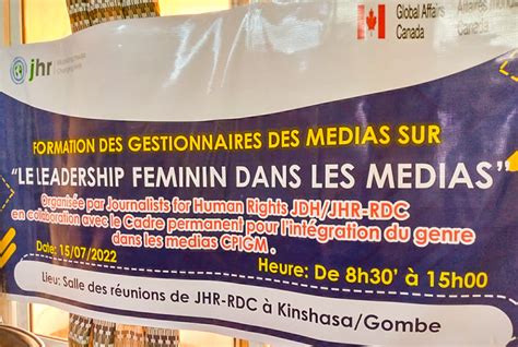 Kinshasa Jdhjhr Rdc Organise Une Formation Des Gestionnaires Des